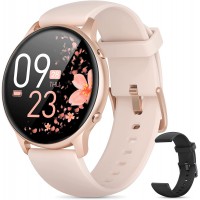 Smart Watches for Women, 2021 HD LCD Smart Watch for Android Phones and iPhone Compatible, 3ATM Waterproof Fitness Smartwatch with Sleep Tracker, Heart Rate, Blood Oxygen Monitor, Smartwatch Rose Gold